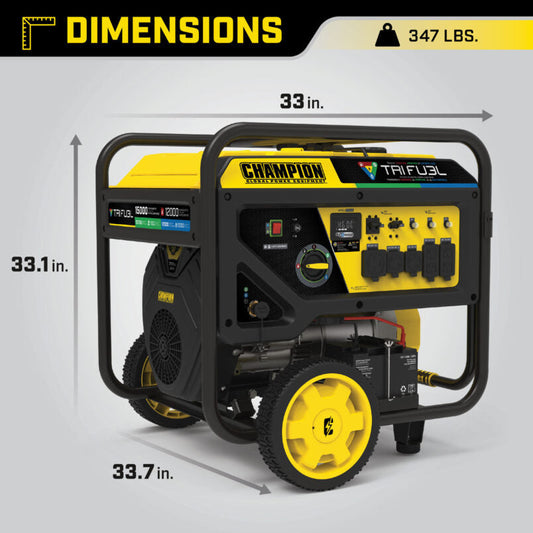 Champion 201161 12000W/15000W Generator Tri-Fuel Electric Start CO Shield Gas Propane Natural Gas New